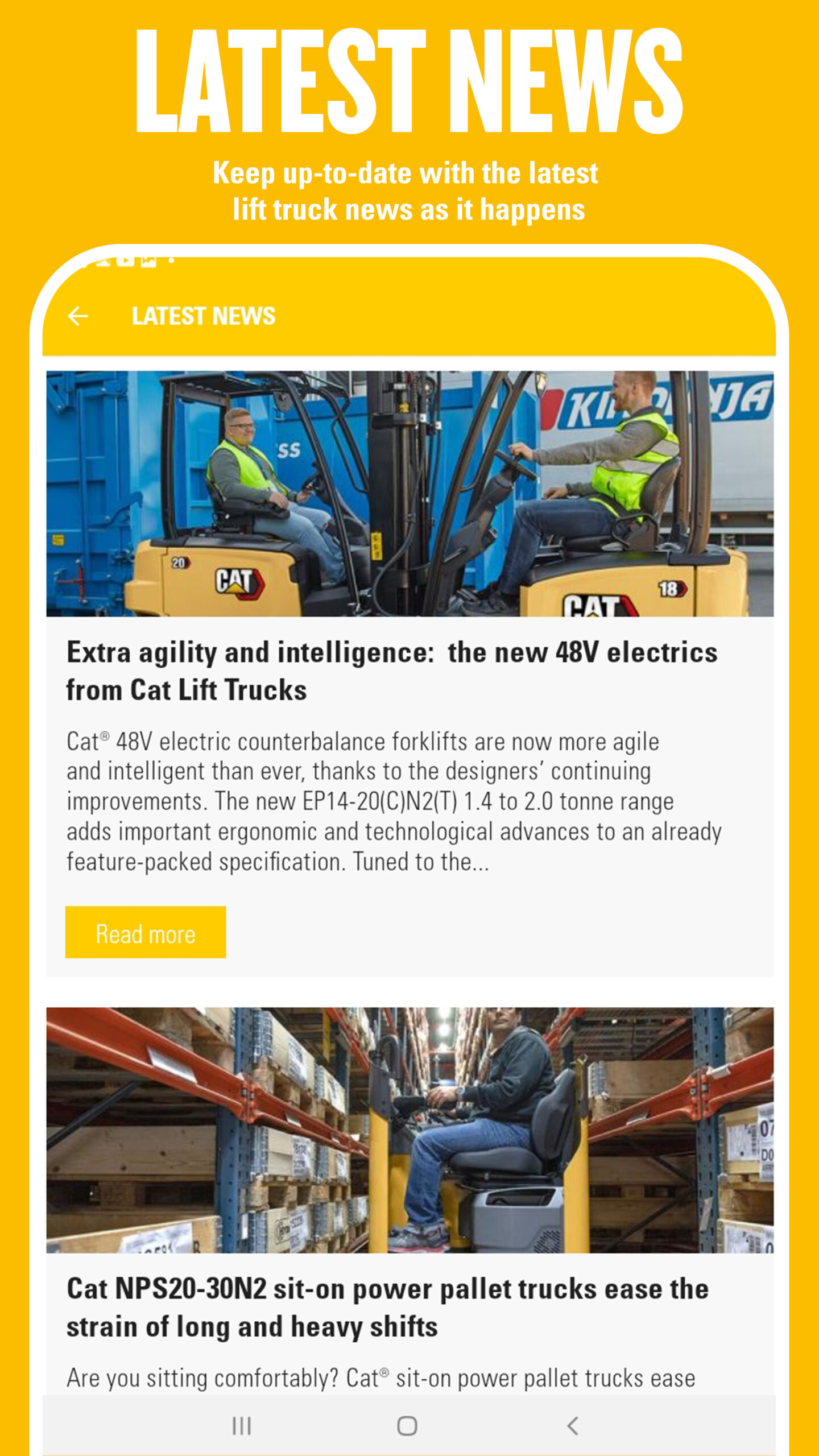 Cat Lift Trucks APP latest news